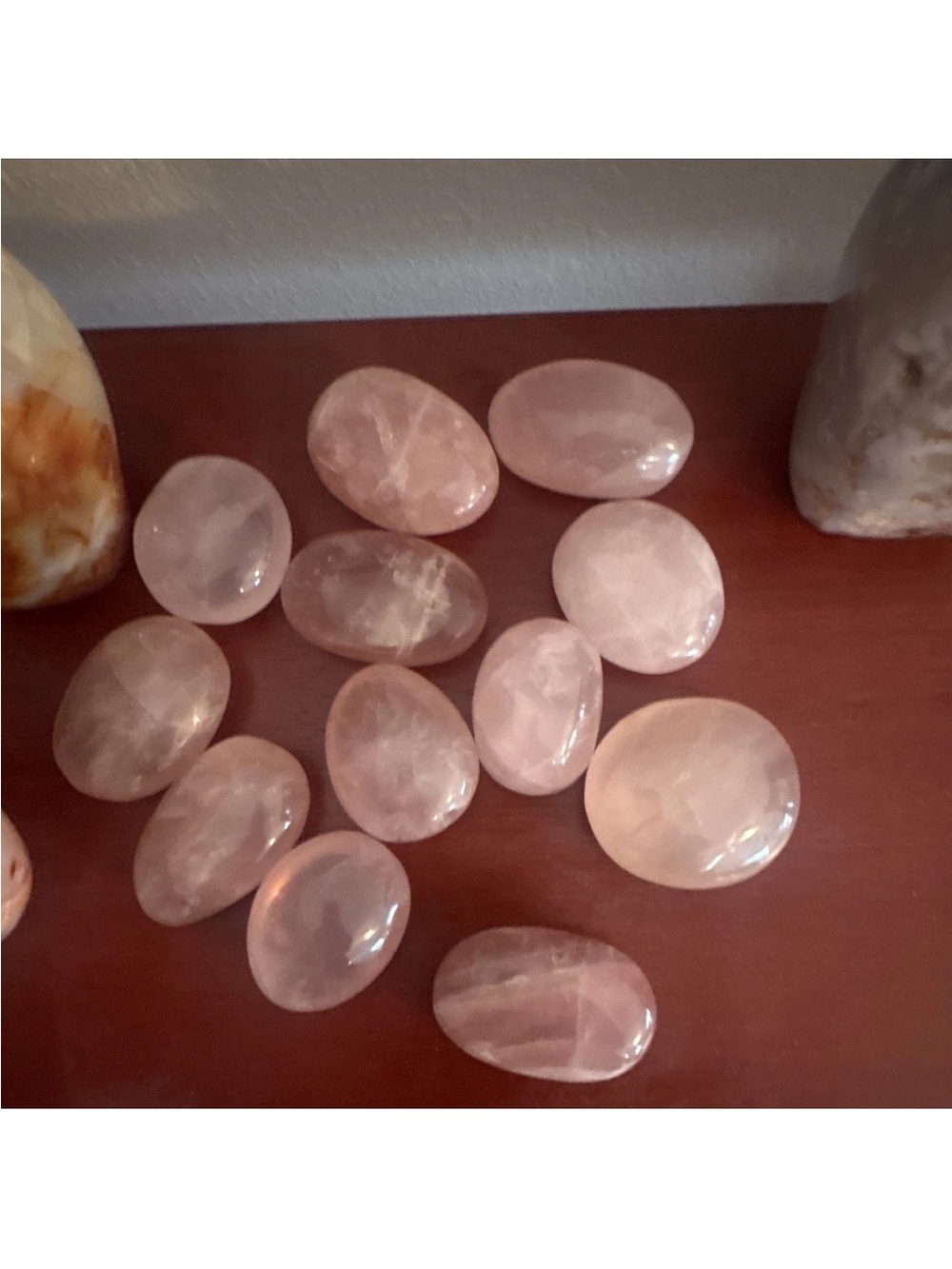 Rose Quartz Palm Stone - Light Pink - Natural from Madagascar